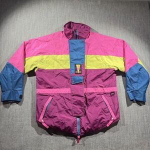 Vintage West Wave Canada Gore-Tex Ski Jacket Women's Medium 80s Neon Colorblock